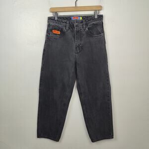 Empyre‎ Barrel Jeans Womens 28 Charcoal Black Wash Balloon Preppy Skater Y2K